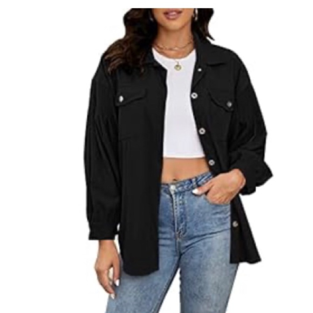 Womens Oversized Corduroy Button Down
